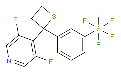 3-(2-(3,5-difluoropyridin-4-yl)thietan-2-yl)(pentafluoromercapto)benzene