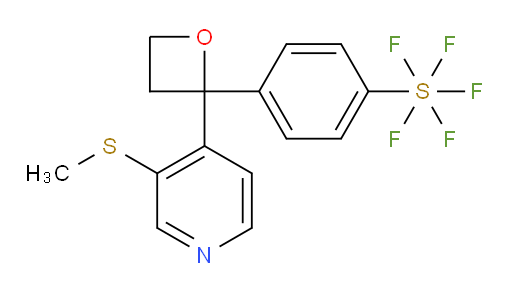 4-(2-(3-(methylthio)pyridin-4-yl)oxetan-2-yl)(pentafluoromercapto)benzene