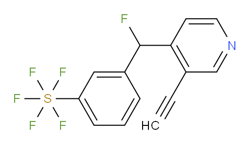 3-((3-ethynylpyridin-4-yl)fluoromethyl)(pentafluoromercapto)benzene