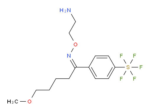 (Z)-1-(4-(pentafluoromercapto)phenyl)-5-methoxypentan-1-one O-(2-aminoethyl) oxime
