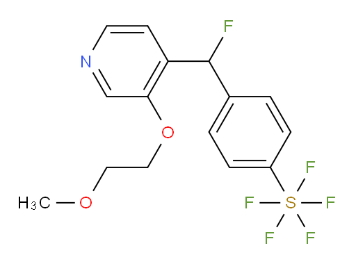 4-(fluoro(3-(2-methoxyethoxy)pyridin-4-yl)methyl)(pentafluoromercapto)benzene