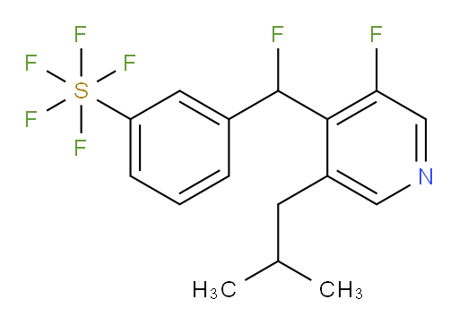 3-(fluoro(3-fluoro-5-isobutylpyridin-4-yl)methyl)(pentafluoromercapto)benzene