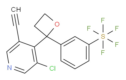 3-(2-(3-chloro-5-ethynylpyridin-4-yl)oxetan-2-yl)(pentafluoromercapto)benzene