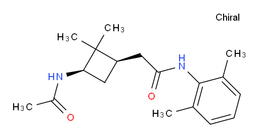 2-((1R,3R)-3-acetamido-2,2-dimethylcyclobutyl)-N-(2,6-dimethylphenyl)acetamide