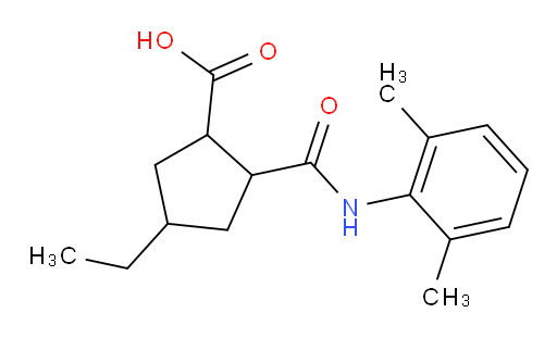 2-((2,6-dimethylphenyl)carbamoyl)-4-ethylcyclopentanecarboxylic acid