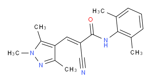 (E)-2-cyano-N-(2,6-dimethylphenyl)-3-(1,3,5-trimethyl-1H-pyrazol-4-yl)acrylamide