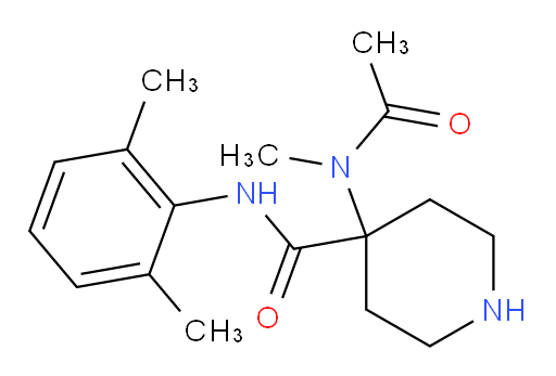 N-(2,6-dimethylphenyl)-4-(N-methylacetamido)piperidine-4-carboxamide