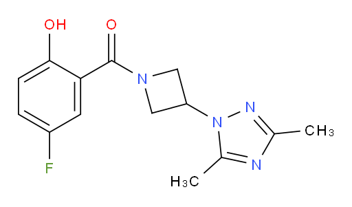 (3-(3,5-dimethyl-1H-1,2,4-triazol-1-yl)azetidin-1-yl)(5-fluoro-2-hydroxyphenyl)methanone
