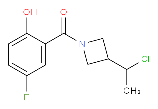 (3-(1-chloroethyl)azetidin-1-yl)(5-fluoro-2-hydroxyphenyl)methanone