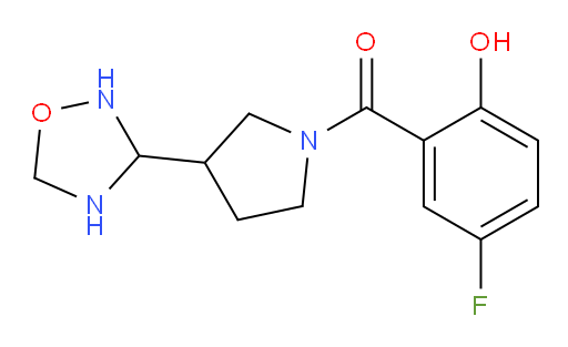 (3-(1,2,4-oxadiazolidin-3-yl)pyrrolidin-1-yl)(5-fluoro-2-hydroxyphenyl)methanone