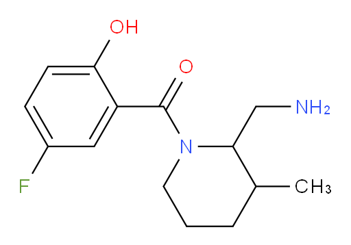 (2-(aminomethyl)-3-methylpiperidin-1-yl)(5-fluoro-2-hydroxyphenyl)methanone