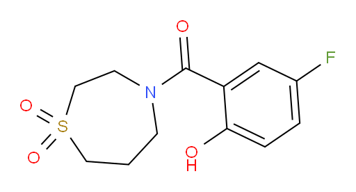 (1,1-dioxido-1,4-thiazepan-4-yl)(5-fluoro-2-hydroxyphenyl)methanone