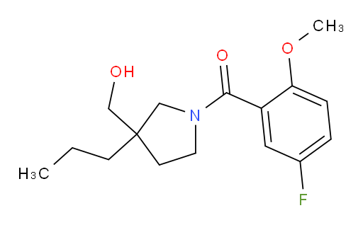 (5-fluoro-2-methoxyphenyl)(3-(hydroxymethyl)-3-propylpyrrolidin-1-yl)methanone
