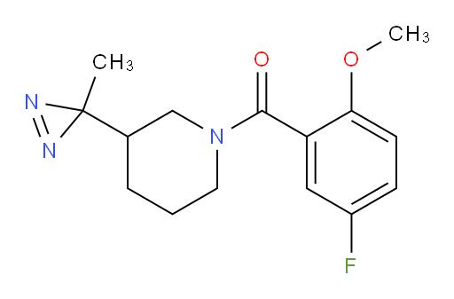 (5-fluoro-2-methoxyphenyl)(3-(3-methyl-3H-diazirin-3-yl)piperidin-1-yl)methanone