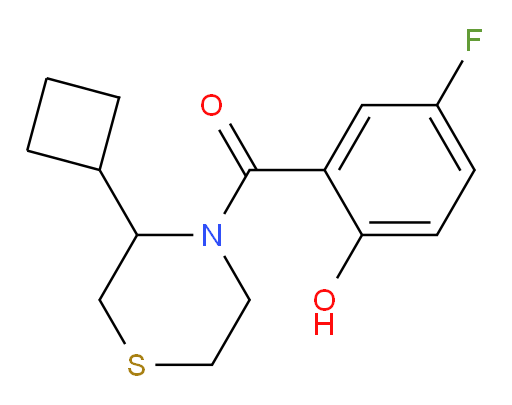 (3-cyclobutylthiomorpholino)(5-fluoro-2-hydroxyphenyl)methanone