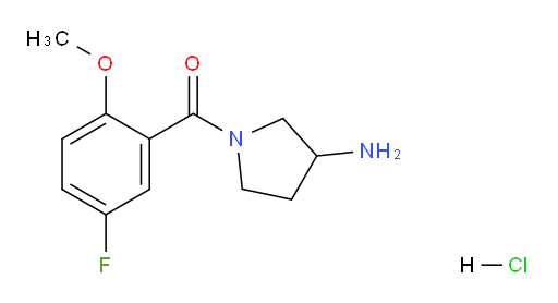 (3-aminopyrrolidin-1-yl)(5-fluoro-2-methoxyphenyl)methanone hydrochloride