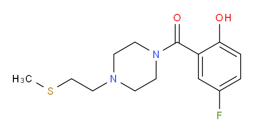 (5-fluoro-2-hydroxyphenyl)(4-(2-(methylthio)ethyl)piperazin-1-yl)methanone