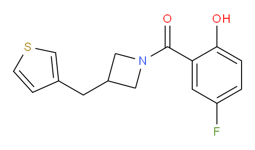 (5-fluoro-2-hydroxyphenyl)(3-(thiophen-3-ylmethyl)azetidin-1-yl)methanone