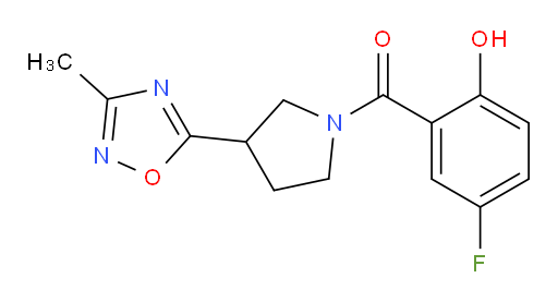 (5-fluoro-2-hydroxyphenyl)(3-(3-methyl-1,2,4-oxadiazol-5-yl)pyrrolidin-1-yl)methanone
