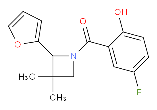 (5-fluoro-2-hydroxyphenyl)(2-(furan-2-yl)-3,3-dimethylazetidin-1-yl)methanone