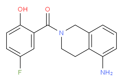 (5-amino-3,4-dihydroisoquinolin-2(1H)-yl)(5-fluoro-2-hydroxyphenyl)methanone