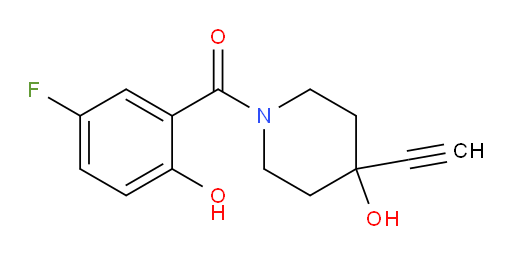 (4-ethynyl-4-hydroxypiperidin-1-yl)(5-fluoro-2-hydroxyphenyl)methanone