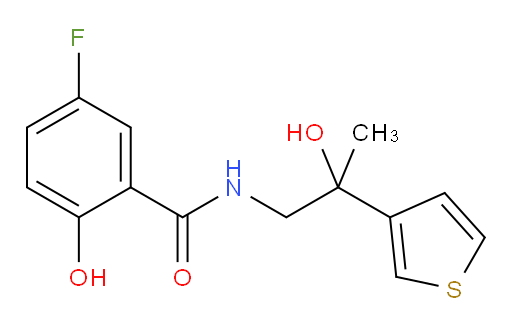5-fluoro-2-hydroxy-N-(2-hydroxy-2-(thiophen-3-yl)propyl)benzamide