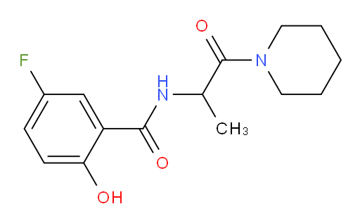 5-fluoro-2-hydroxy-N-(1-oxo-1-(piperidin-1-yl)propan-2-yl)benzamide