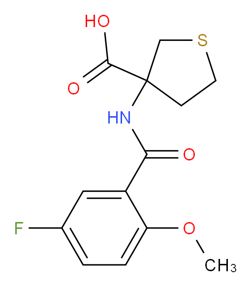3-(5-fluoro-2-methoxybenzamido)tetrahydrothiophene-3-carboxylic acid
