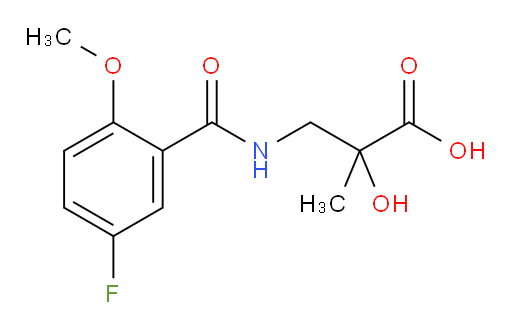 3-(5-fluoro-2-methoxybenzamido)-2-hydroxy-2-methylpropanoic acid