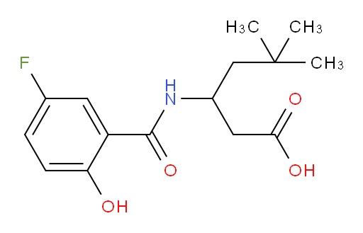 3-(5-fluoro-2-hydroxybenzamido)-5,5-dimethylhexanoic acid