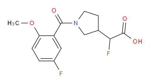2-fluoro-2-(1-(5-fluoro-2-methoxybenzoyl)pyrrolidin-3-yl)acetic acid