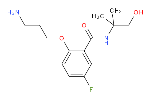 2-(3-aminopropoxy)-5-fluoro-N-(1-hydroxy-2-methylpropan-2-yl)benzamide