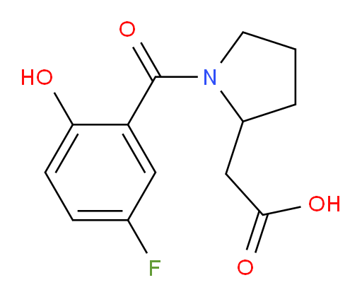 2-(1-(5-fluoro-2-hydroxybenzoyl)pyrrolidin-2-yl)acetic acid
