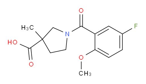 1-(5-fluoro-2-methoxybenzoyl)-3-methylpyrrolidine-3-carboxylic acid