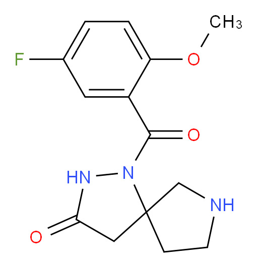 1-(5-fluoro-2-methoxybenzoyl)-1,2,7-triazaspiro[4.4]nonan-3-one