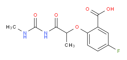 5-fluoro-2-((1-(3-methylureido)-1-oxopropan-2-yl)oxy)benzoic acid