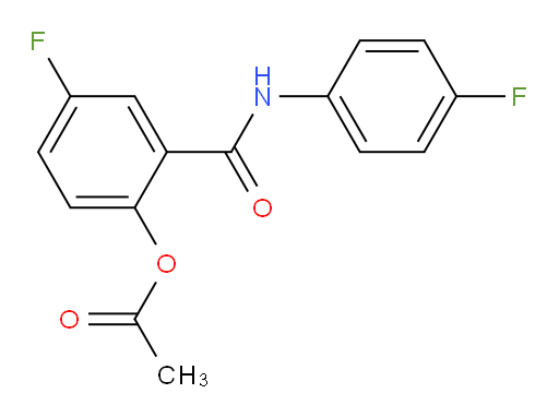 4-fluoro-2-((4-fluorophenyl)carbamoyl)phenyl acetate