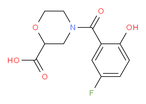 4-(5-fluoro-2-hydroxybenzoyl)morpholine-2-carboxylic acid