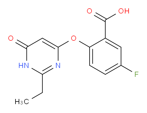 2-((2-ethyl-6-oxo-1,6-dihydropyrimidin-4-yl)oxy)-5-fluorobenzoic acid