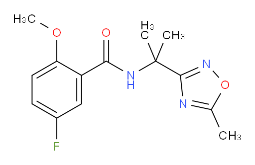 5-fluoro-2-methoxy-N-(2-(5-methyl-1,2,4-oxadiazol-3-yl)propan-2-yl)benzamide