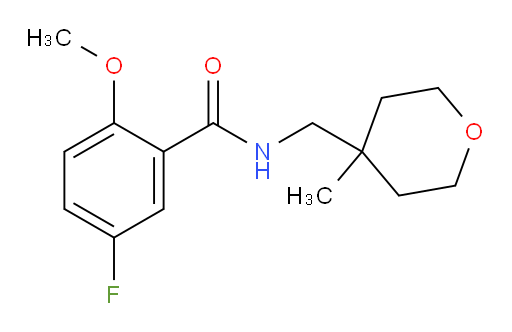 5-fluoro-2-methoxy-N-((4-methyltetrahydro-2H-pyran-4-yl)methyl)benzamide