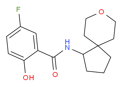 5-fluoro-2-hydroxy-N-(8-oxaspiro[4.5]decan-1-yl)benzamide