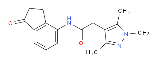 N-(1-oxo-2,3-dihydro-1H-inden-4-yl)-2-(1,3,5-trimethyl-1H-pyrazol-4-yl)acetamide