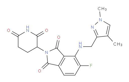 4-(((1,4-dimethyl-1H-pyrazol-3-yl)methyl)amino)-2-(2,6-dioxopiperidin-3-yl)-5-fluoroisoindoline-1,3-dione