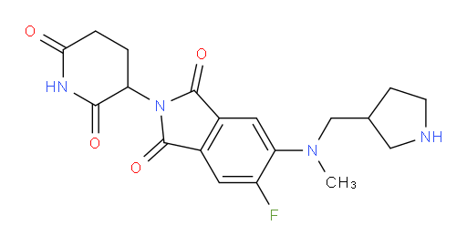 2-(2,6-dioxopiperidin-3-yl)-5-fluoro-6-(methyl(pyrrolidin-3-ylmethyl)amino)isoindoline-1,3-dione