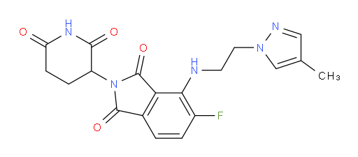 2-(2,6-dioxopiperidin-3-yl)-5-fluoro-4-((2-(4-methyl-1H-pyrazol-1-yl)ethyl)amino)isoindoline-1,3-dione