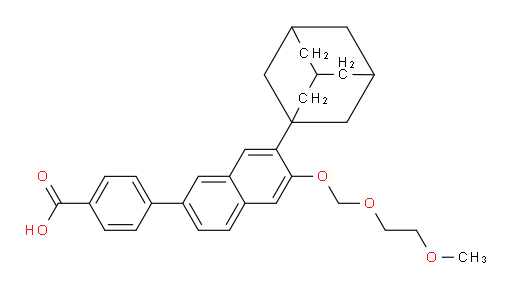 CD 2665;4-[7-(1-adamantyl)-6-(2-methoxyethoxymethoxy)naphthalen-2-yl]benzoic a cid;4-[6-[(2-Methoxyethoxy)methoxy]-7-tricyclo[3.3.1.13,7]dec-1-yl-2-naphthalenyl)benzoicacid