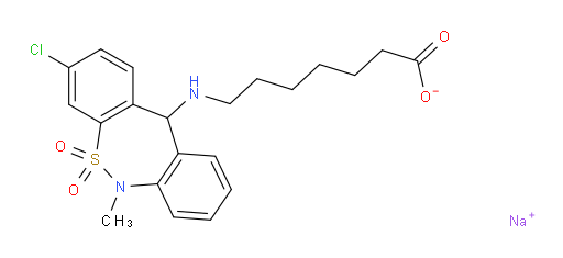 sodium 7-((3-chloro-6-methyl-5,5-dioxido-6,11-dihydrodibenzo[c,f][1,2]thiazepin-11-yl)amino)heptanoate