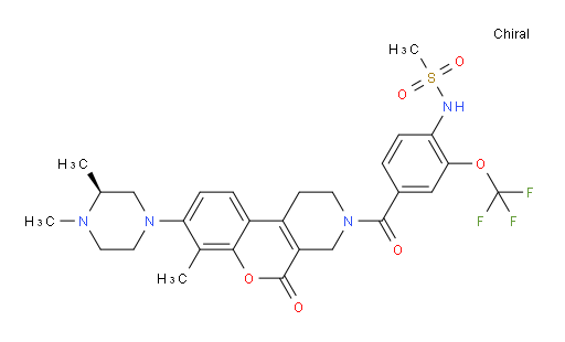 N-[4-[[8-[(3S)-3,4-Dimethyl-1-piperazinyl]-1,5-dihydro-7-methyl-5-oxo-2H-[1]benzopyrano[3,4-c]pyridin-3(4H)-yl]carbonyl]-2-(trifluoromethoxy)phenyl]methanesulfonamide